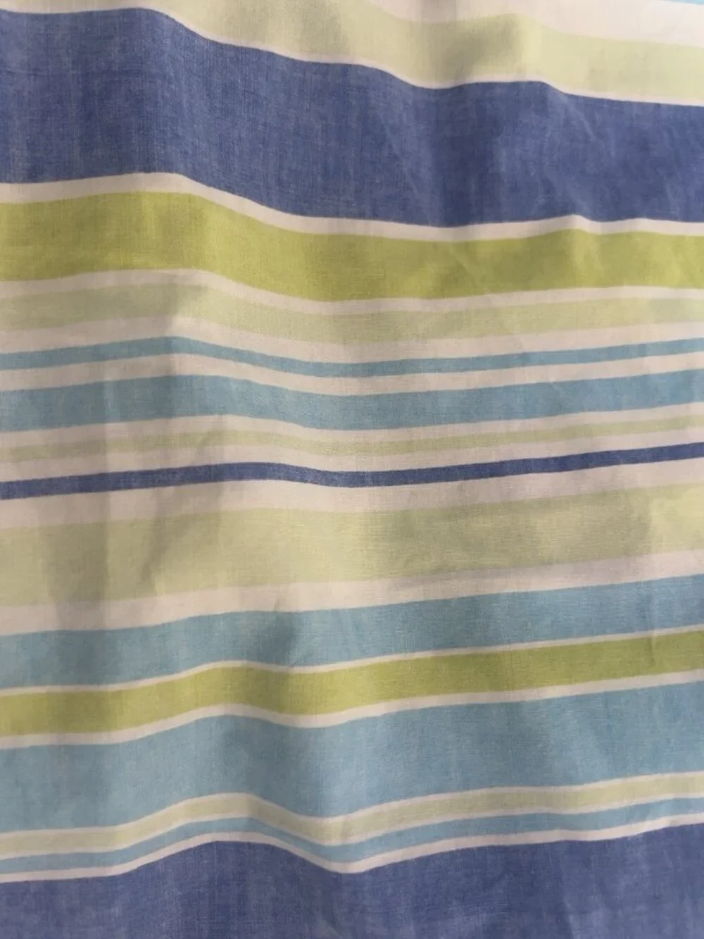 Retro King Size Sheet 3-pc Set Stripe Circle 1970s Cotton Poly Geometric Bedding